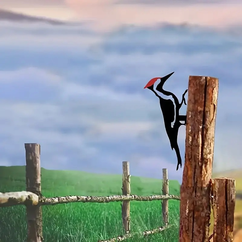 Cross-border Unique Metal Woodpecker Silhouette Wall Decoration