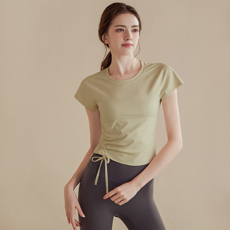 Womens Short-Sleeve Casual Yoga T-Shirt
