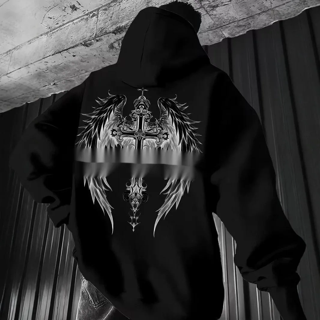 New Mens Casual Printed Hooded Sweatshirt