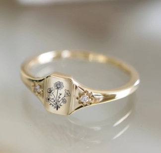 Photo Month Stone Ring Customization