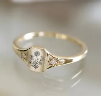 Photo Month Stone Ring Customization