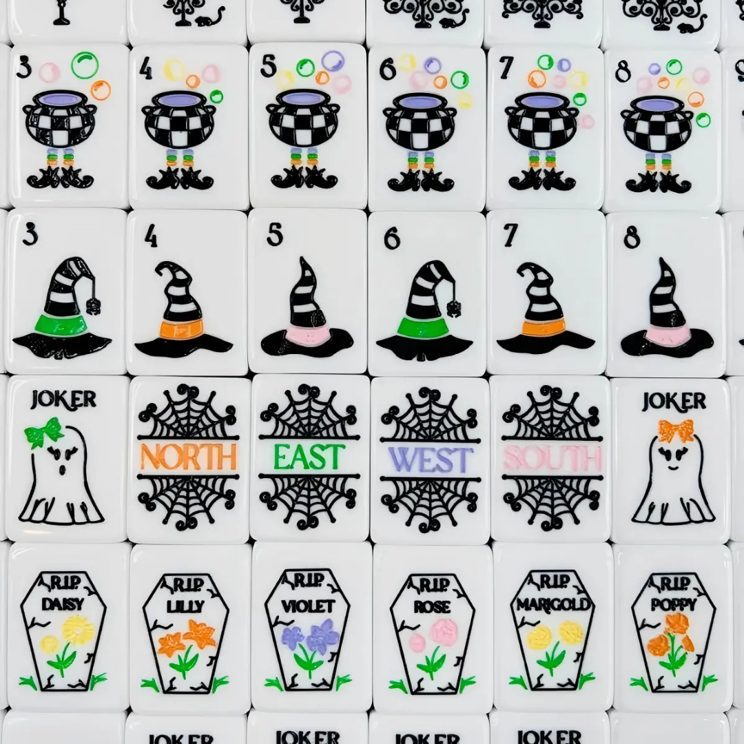 Acrylic mahjong game set (halloween all black)
