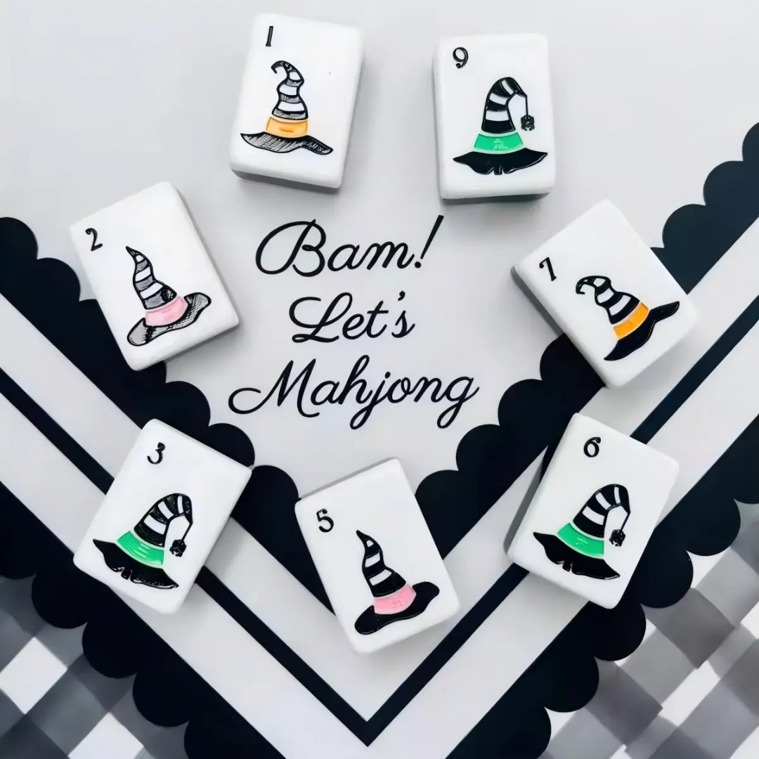 Acrylic mahjong game set (halloween all black)