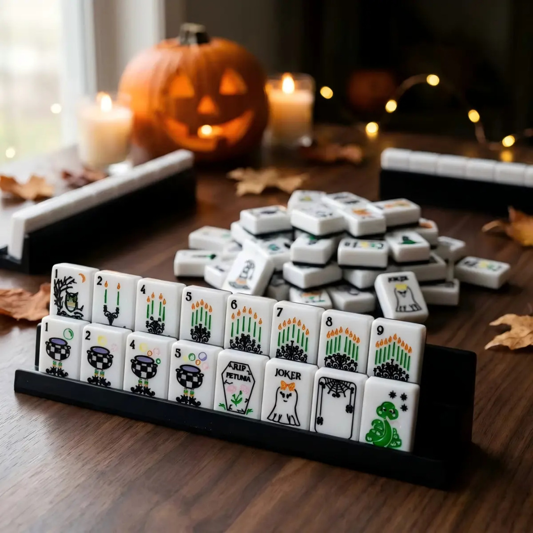 Acrylic mahjong game set (halloween all black)