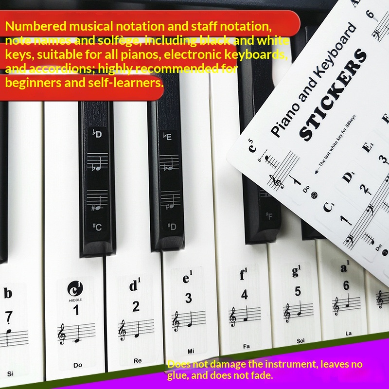 Self-Study Stickers For Piano Staff Notation Numbered Musical Notation Scales And Notes