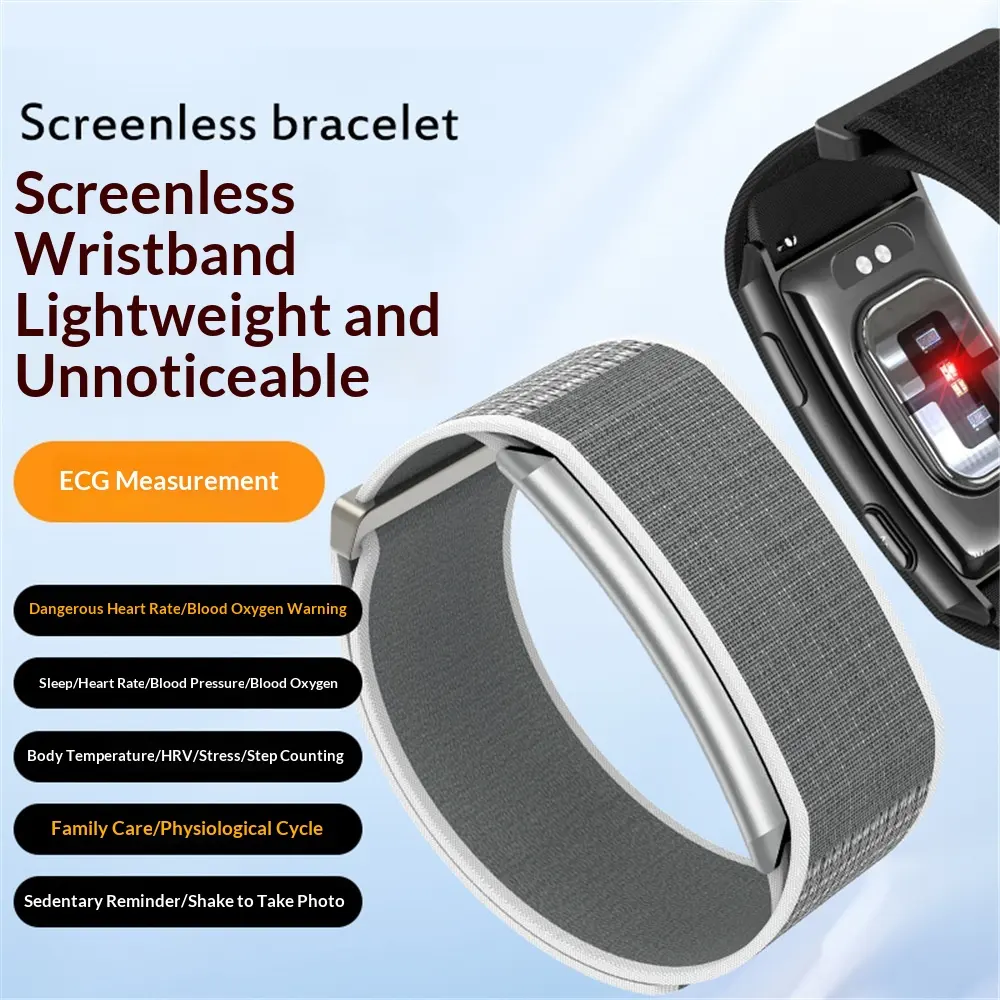 Screen-Free Bracelet ECG Heart Rate Blood Oxygen