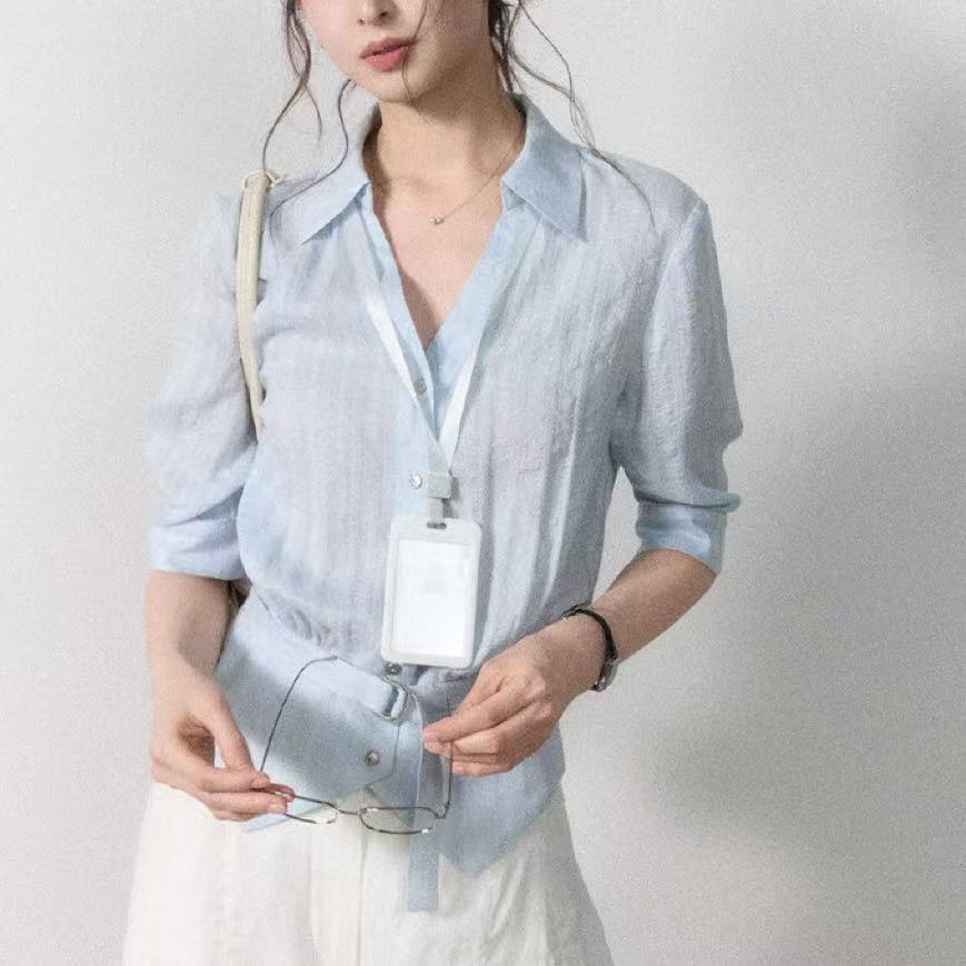 Womens Fashionable Loose-fit Casual Versatile Blouse