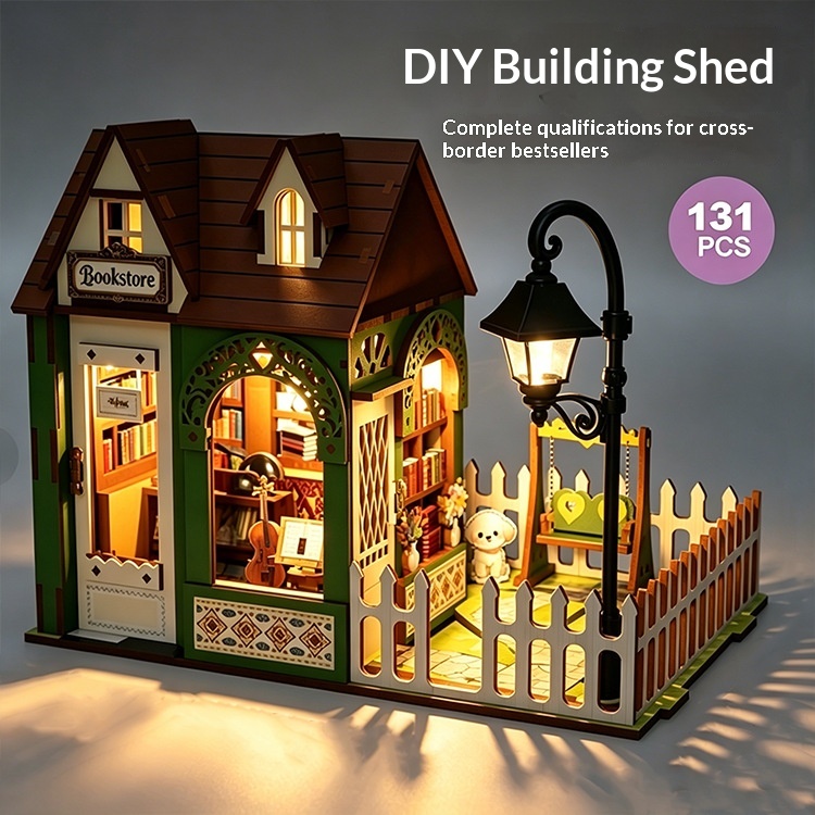 Bookstore Cottage Model Puzzle Toy