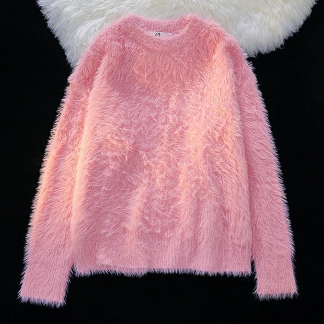 Warm Crew-neck Knit Sweater Womens New Winter Style