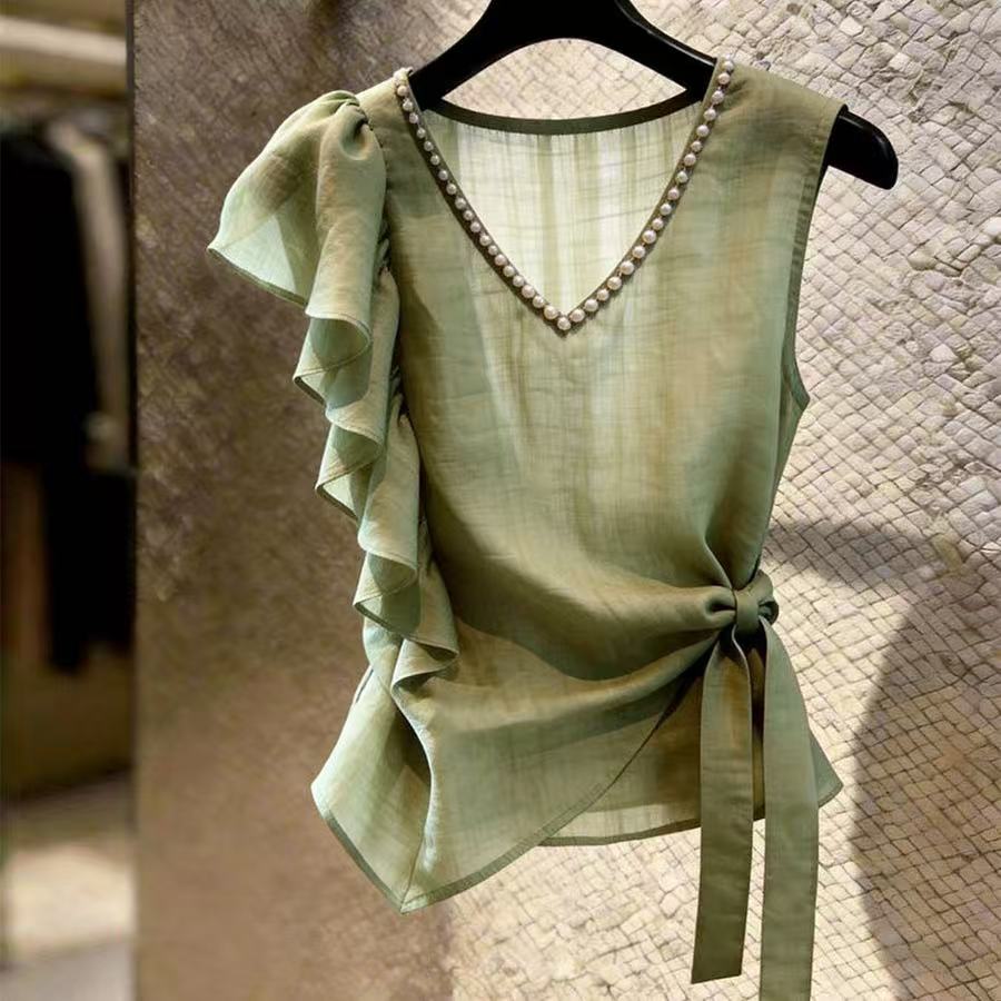 Womens Fashion V-Neck Casual Sleeveless Top