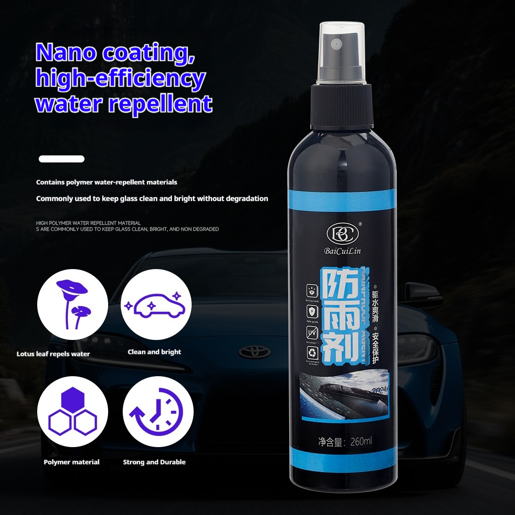 Glass Rain Repellent Spray For Car Windshields And Rearview Mirrors Forming A Water-repellent Coating 3