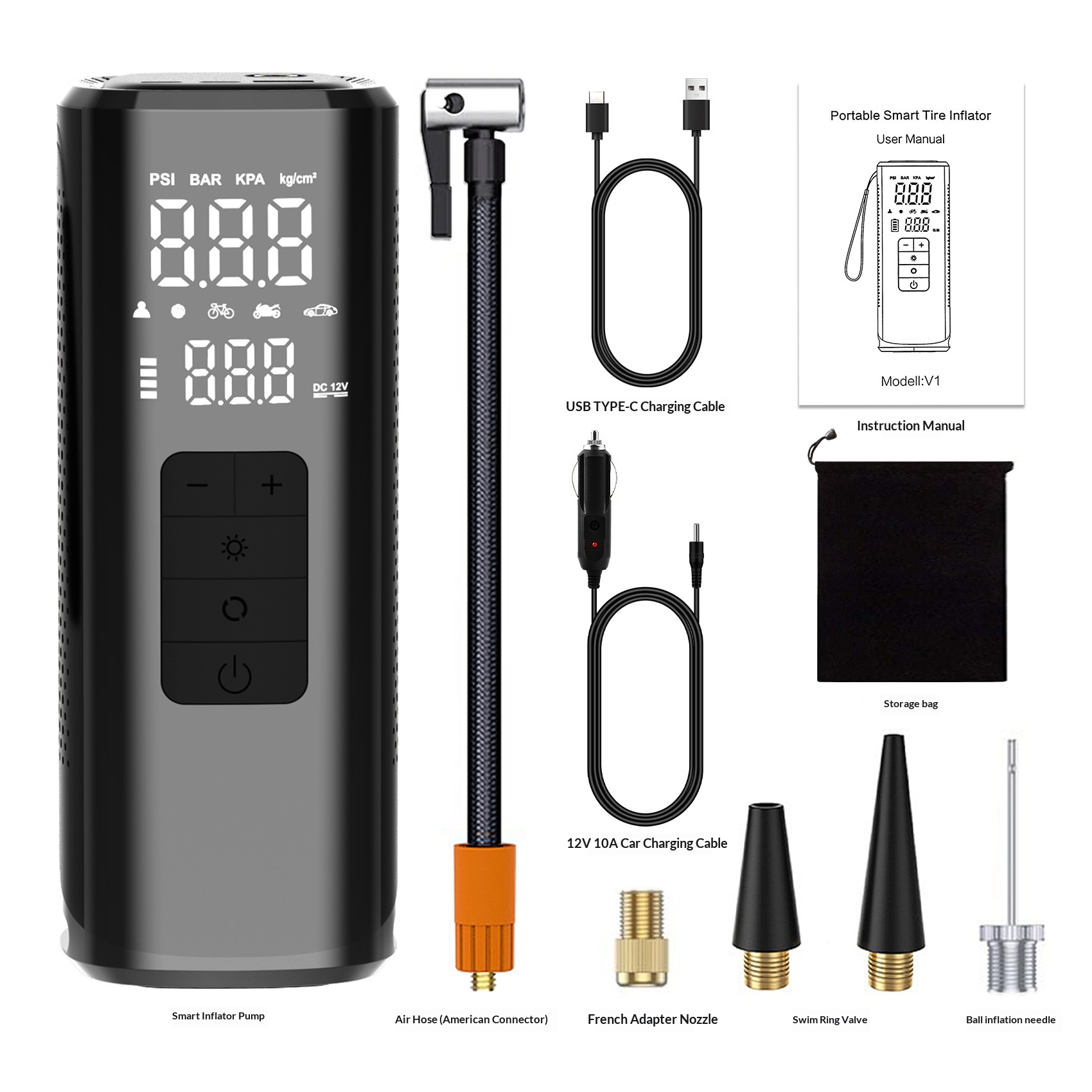 Pompe à air sans fil pour voiture — Gonfleur portatif 120 W 3