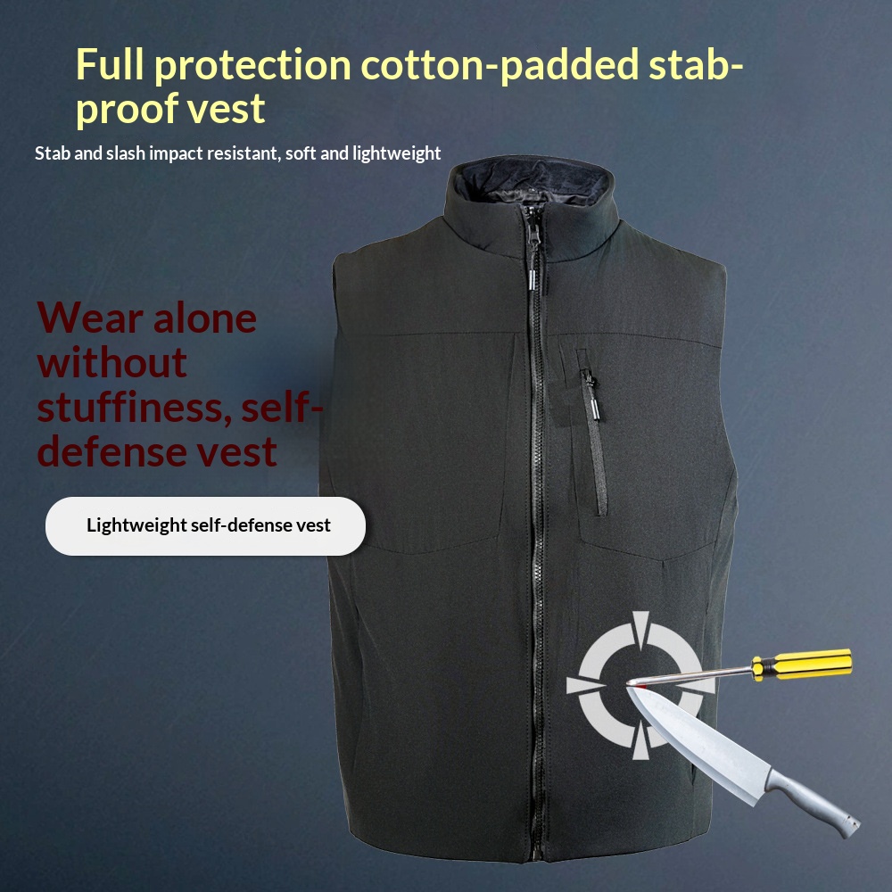 Advanced Soft Anti-Stab Anti-Cut And Anti-Slash Armor Vest With Zipper