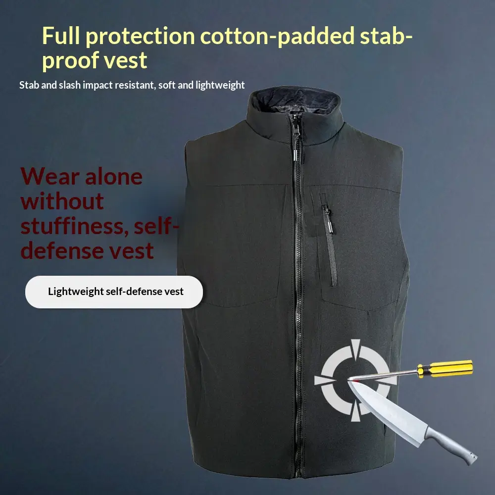 Advanced Soft Anti-Stab Anti-Cut And Anti-Slash Armor Vest With Zipper