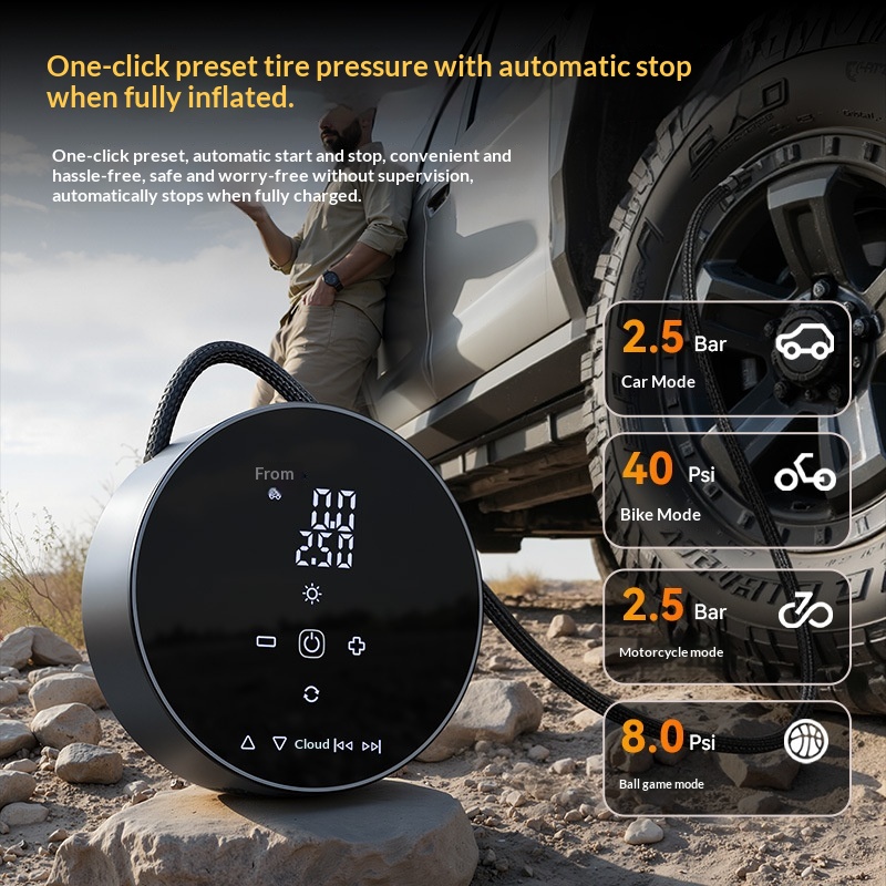 Portable Digital-display Air Pump, Wireless Electric Inflator