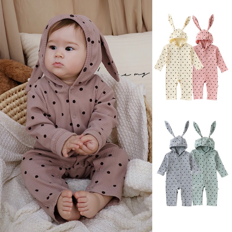 Baby Rabbit Ears Hooded Jumpsuit