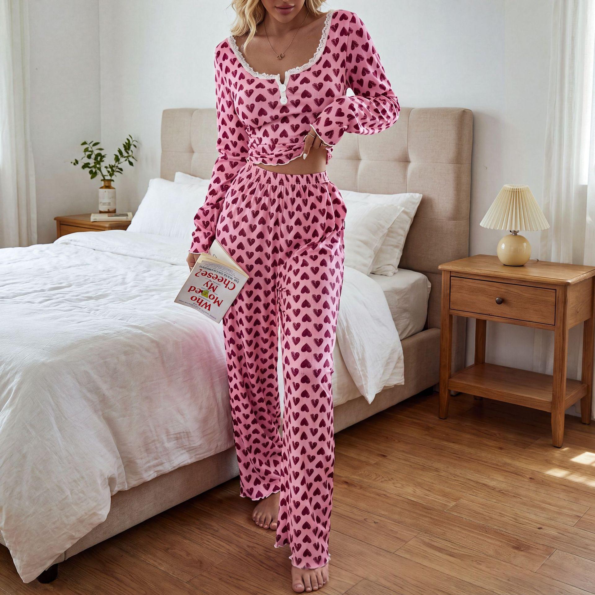 Two-piece Set Heart-print Top And Pants product image