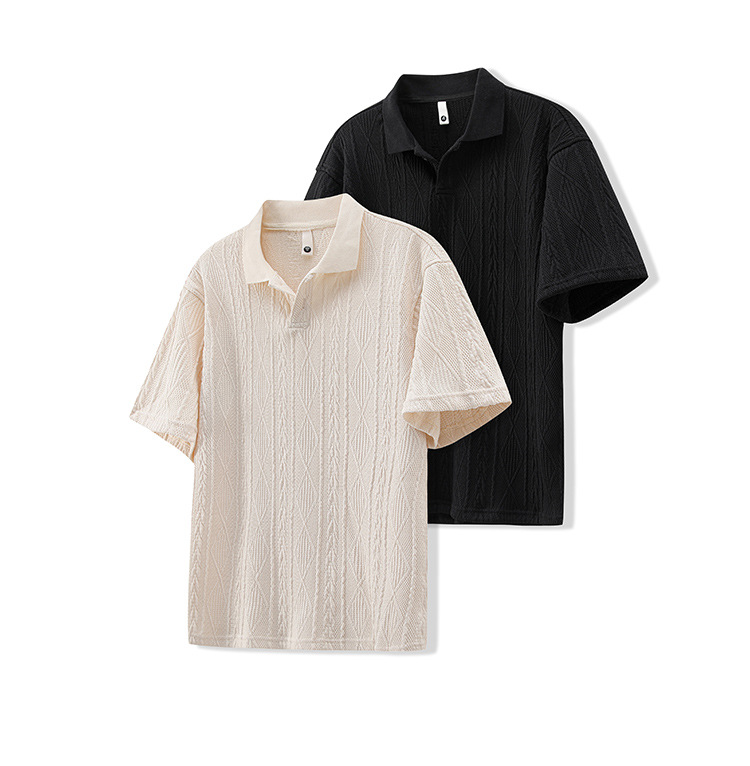 Men's Summer Retro Lapels T-shirt Loose Top