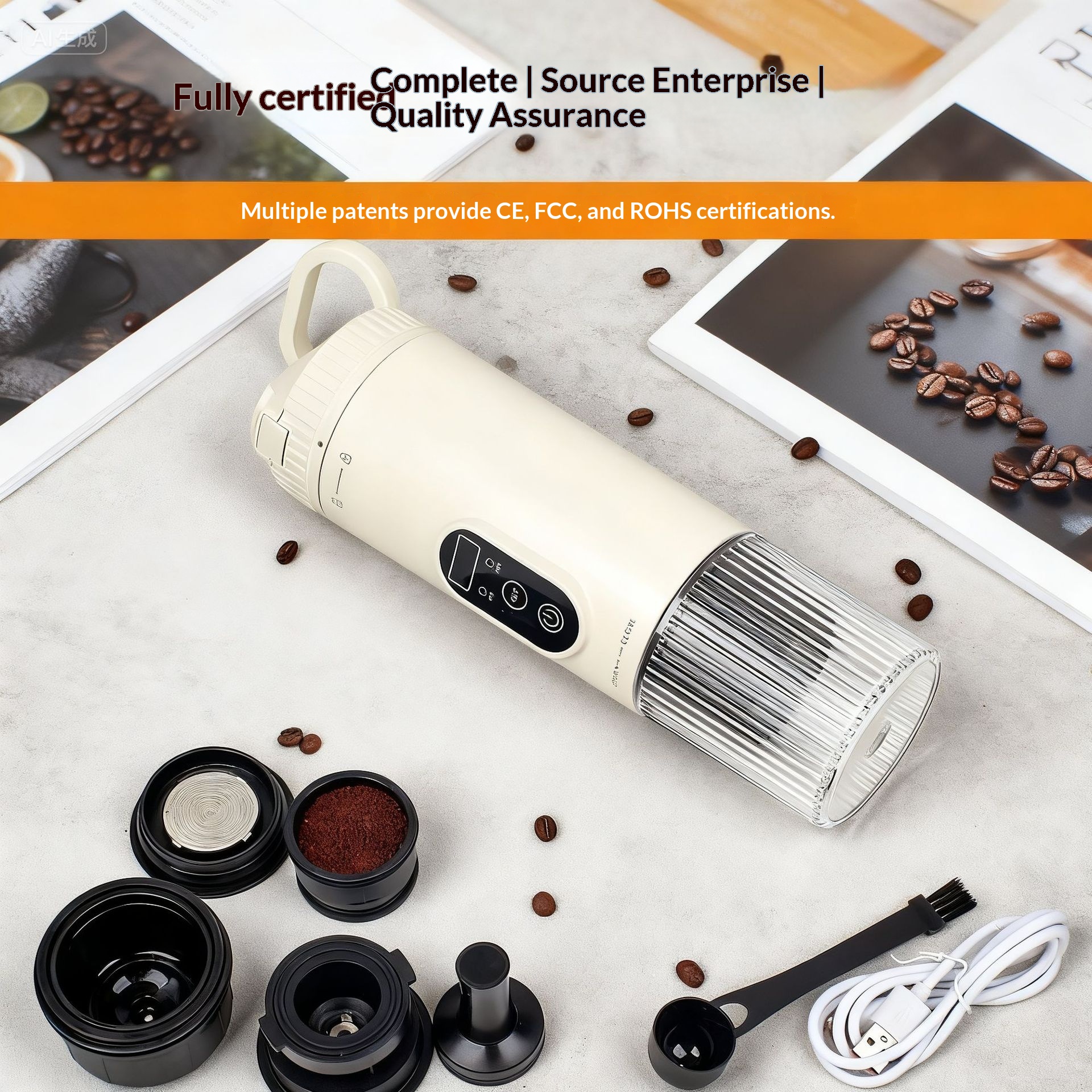 Self-heating Wireless Portable Italian Coffee Machine Electric