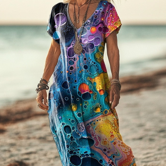 Flared Maxi Skirt Plus-size Fashionable Casual Long Dress
