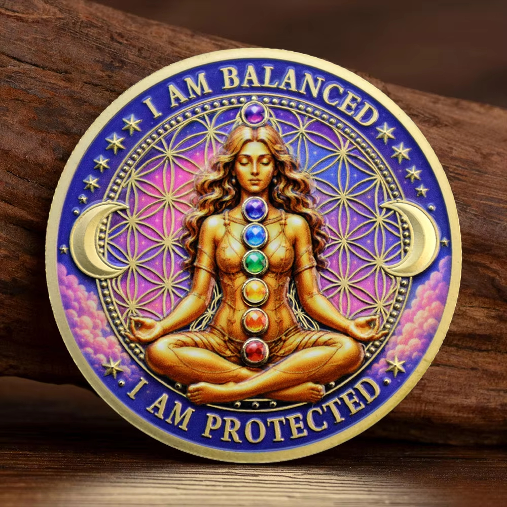 Spiritual Healing Gold-Plated Commemorative Coin Reiki Wellness