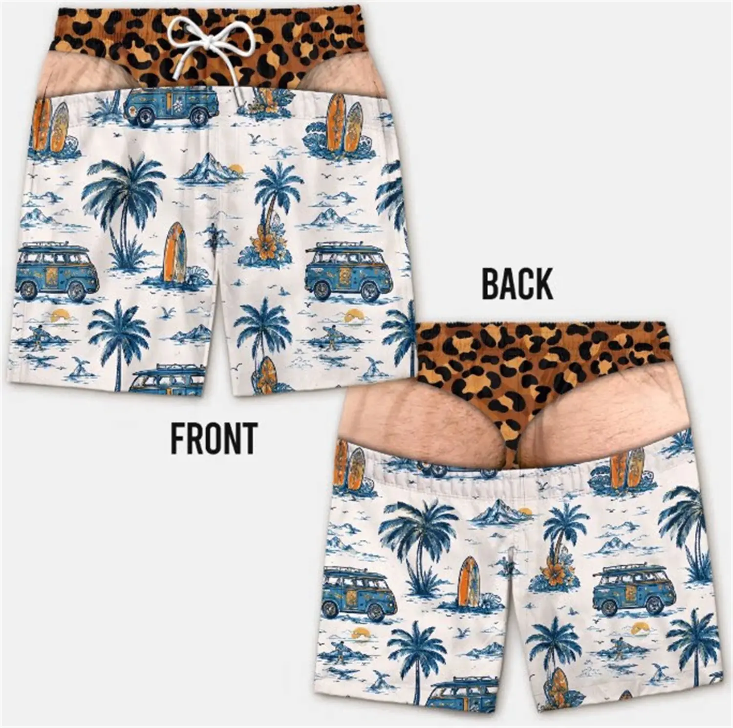 Breathable Printed Mens Casual Shorts