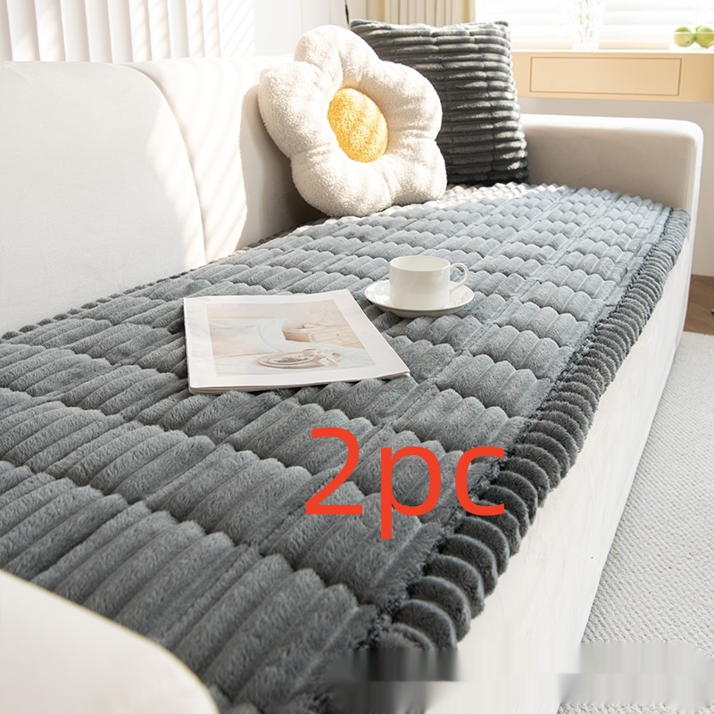 Corduroy Sofa Cushion Plush Cushion Simple Modern Non-slip Leather Sofa Cover — image 10 of 11