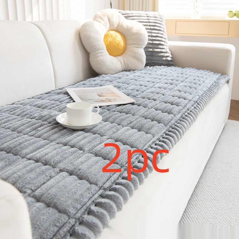 Corduroy Sofa Cushion Plush Cushion Simple Modern Non-slip Leather Sofa Cover — image 6 of 11