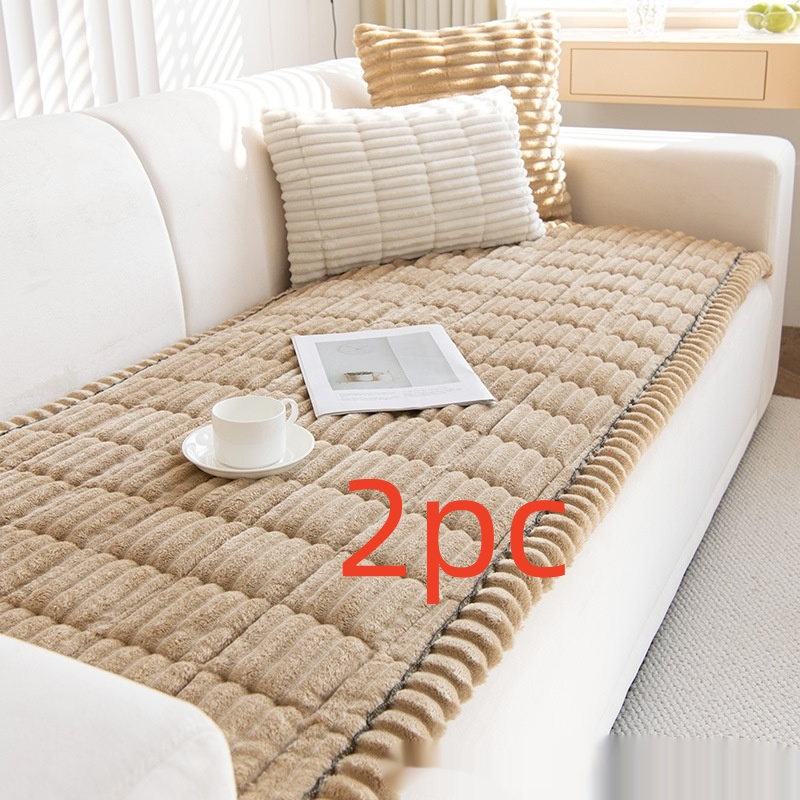 Corduroy Sofa Cushion Plush Cushion Simple Modern Non-slip Leather Sofa Cover — image 2 of 11
