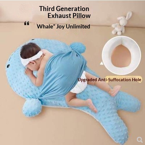 Giant Blue Whale Baby Anti-Suffocation Startle-Relief Toy Pillow For Infants And Children
