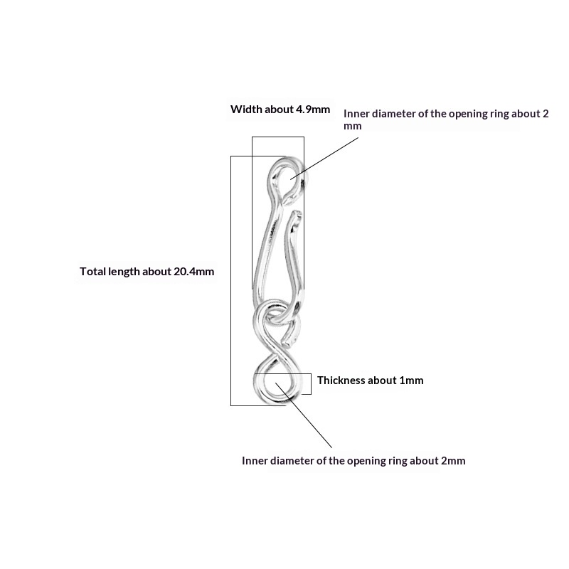 Silver Bent-End Clasp Set, picture 3 of 5