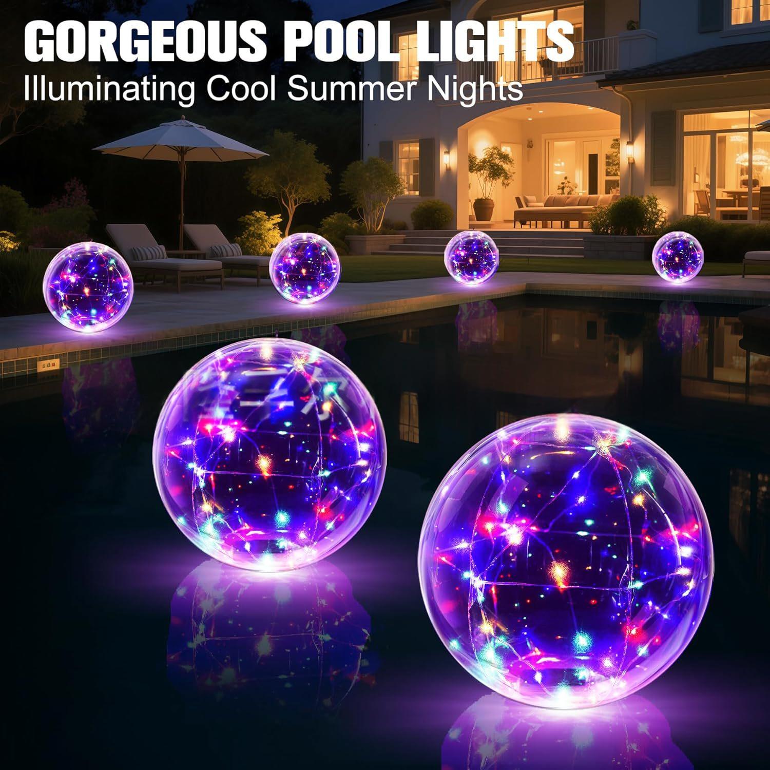 Solar-powered Round Pool Light Large Inflatable Ball