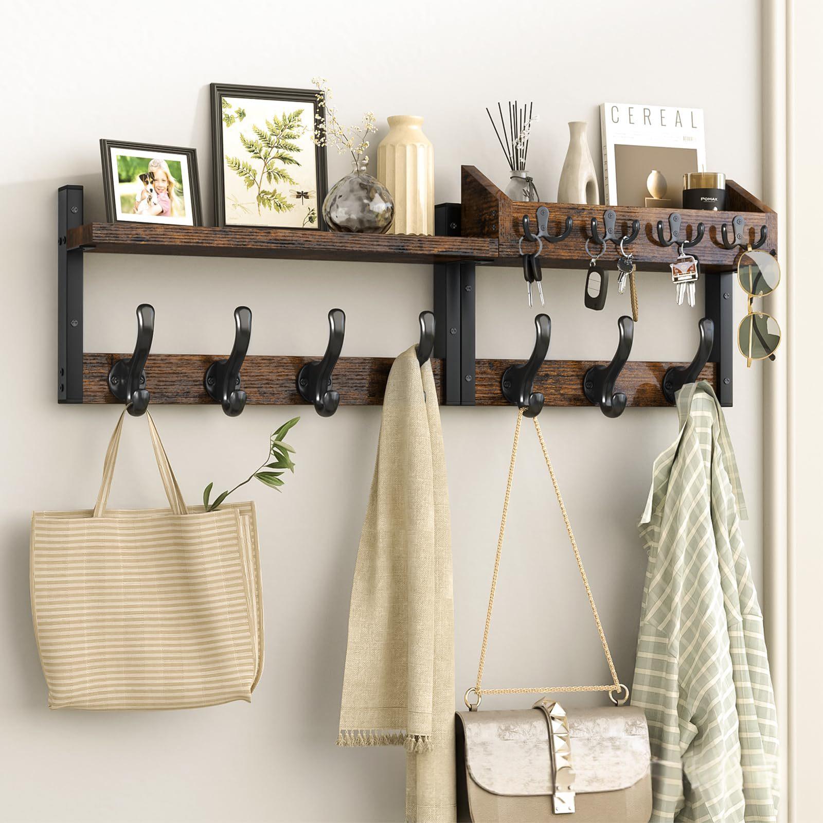 Wooden Wall-mounted Rack For The Entryway Door