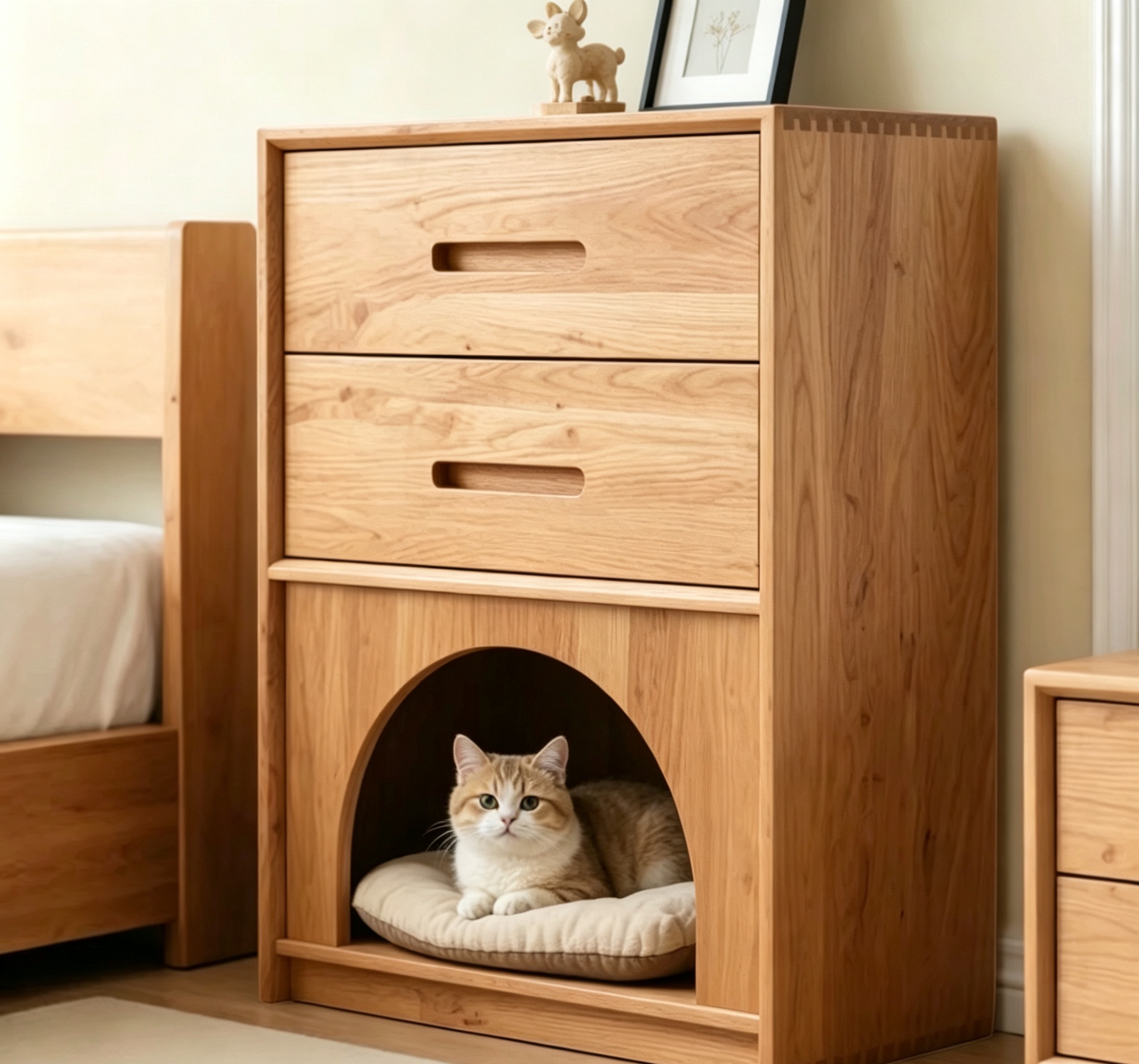 Integrated Cat Bed With Bedside Table