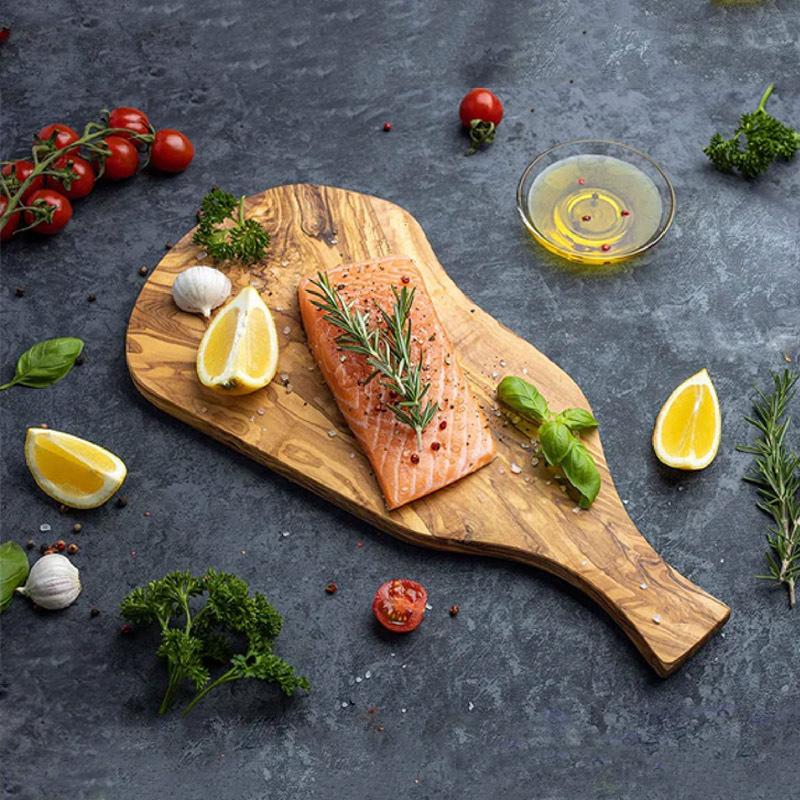 Wooden Cutting Board For Steak Pizza And Vegetables