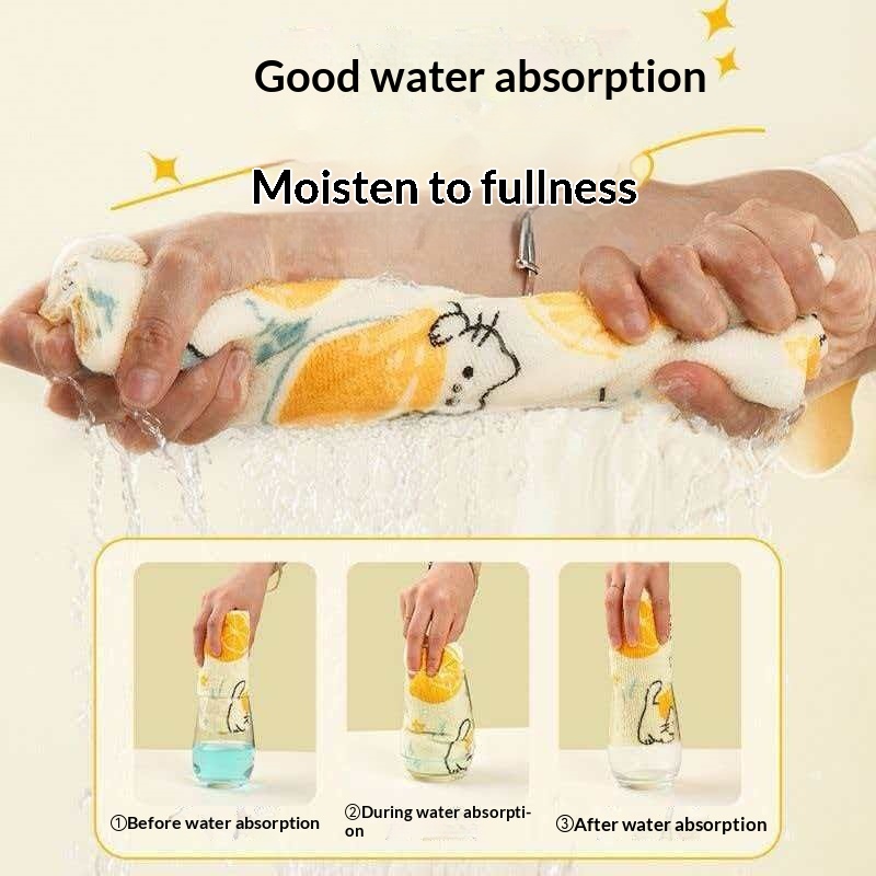Lime Cat Weekly Disposable Dual-Use Wet-and-Dry Dishcloth For Household UseWashable And Tear-Off