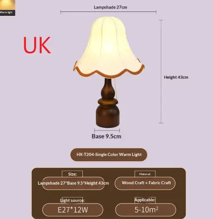 French-style Vintage Bedside Lamp European Minimalist Living Room Decor