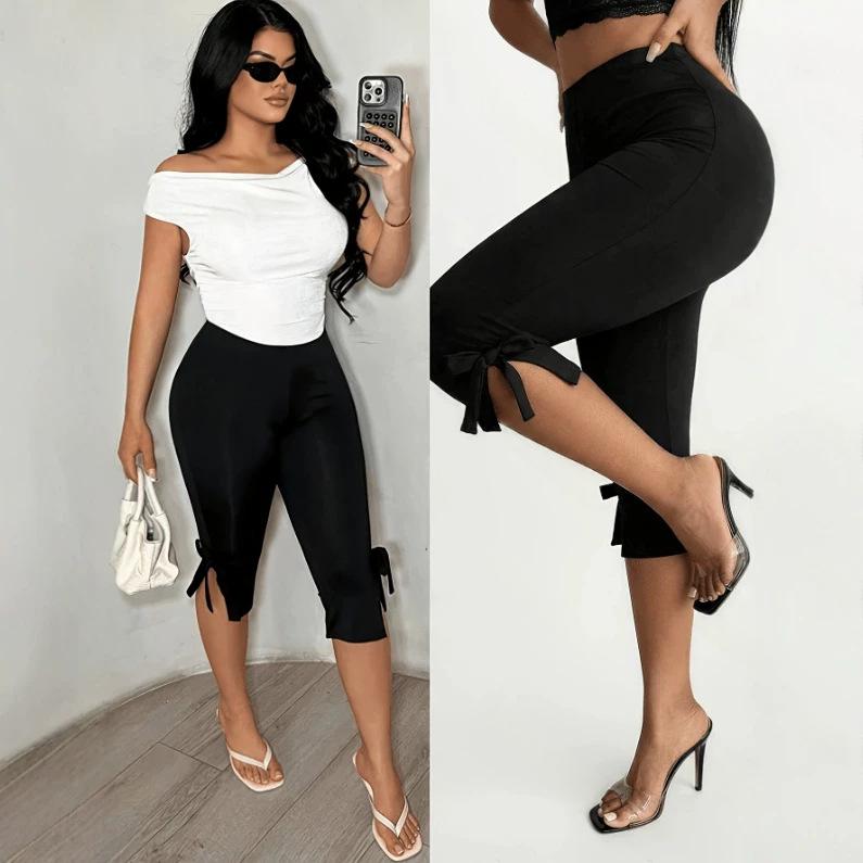 European And American Minimalist Solid-color Capri Pants