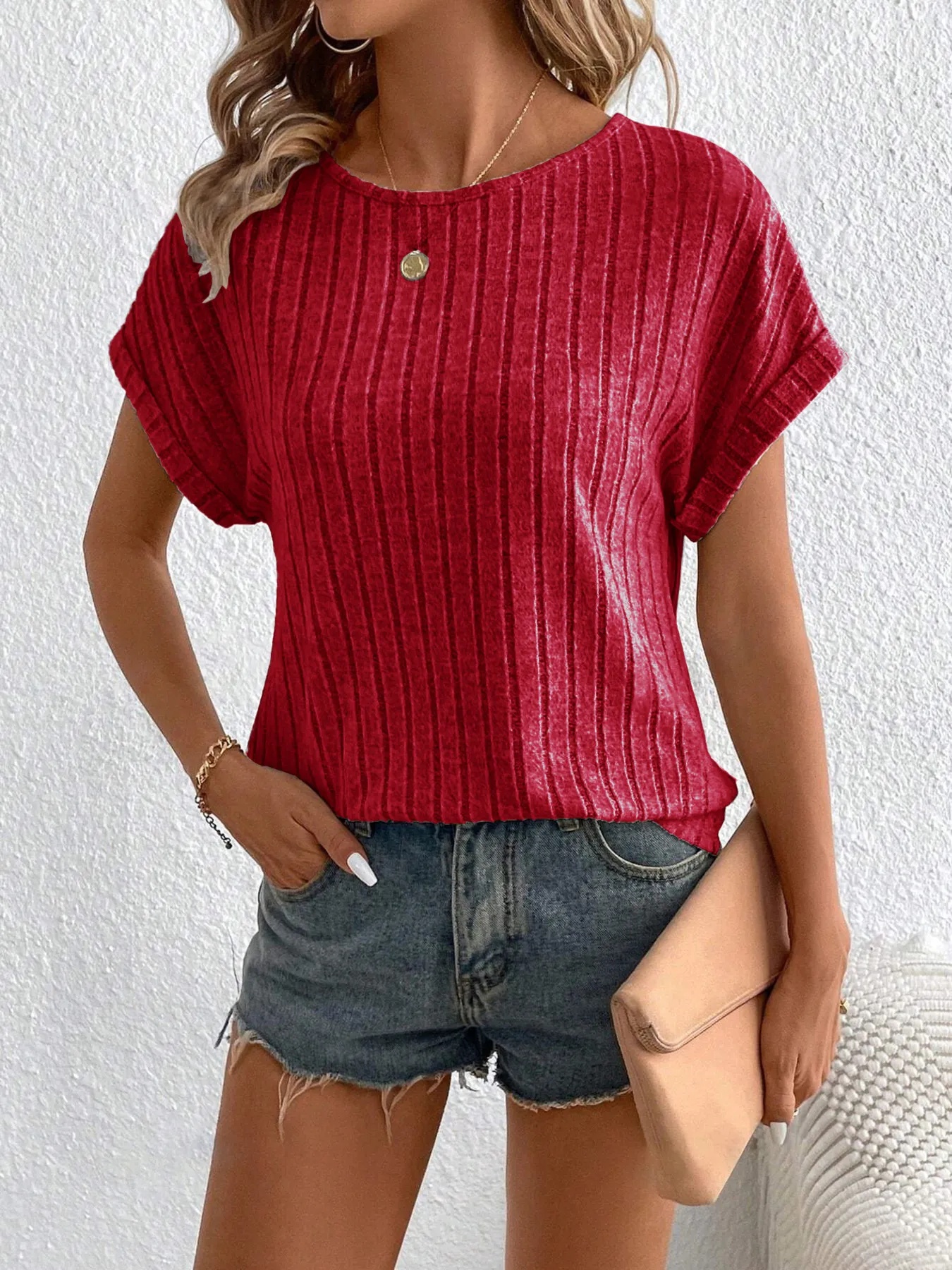 Women's Round Neck Short-sleeved T-shirt — image 9 of 10