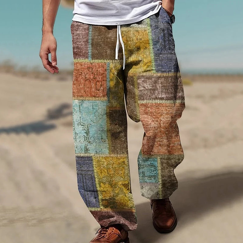 Elastic Waist With A Printed Striped Pattern