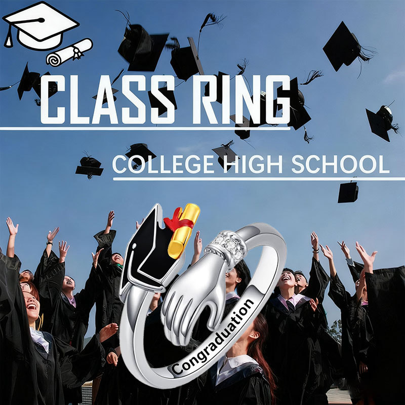 Creative Bachelor's Hat Graduation Hug Ring