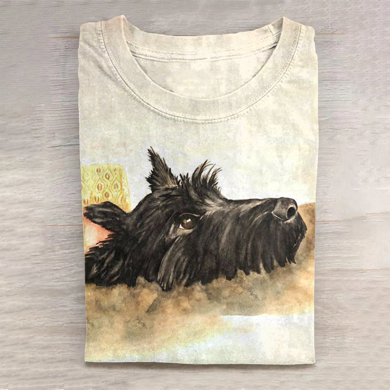 Feather Fashion Print Round Neck Sports Short Sleeve