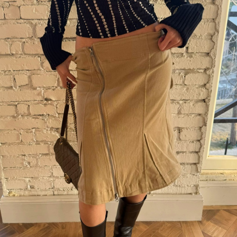 Retro-style Chic Low-rise Asymmetrical Fishtail Skirt