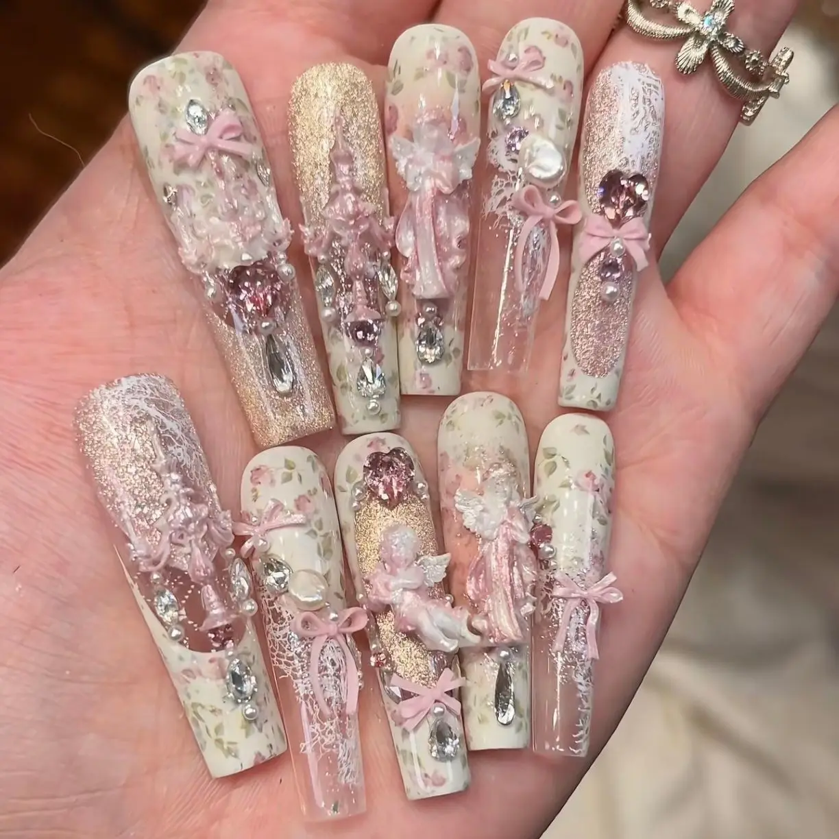 Retro Baroque False Nail Stickers