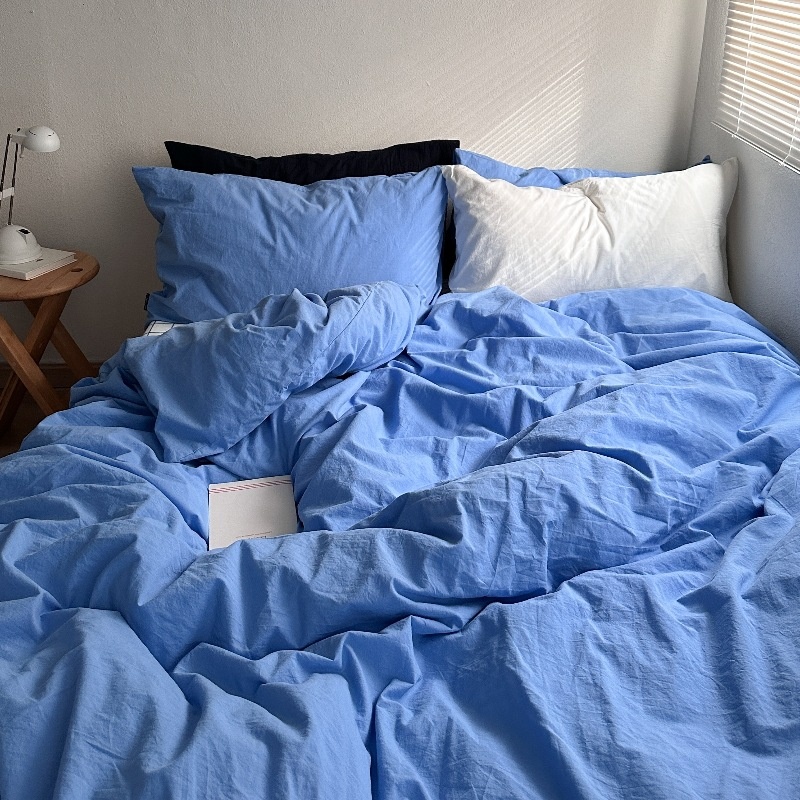 Single-item Pure Cotton Duvet Cover, Instagram-style Plaid, Solid Color, Minimalist