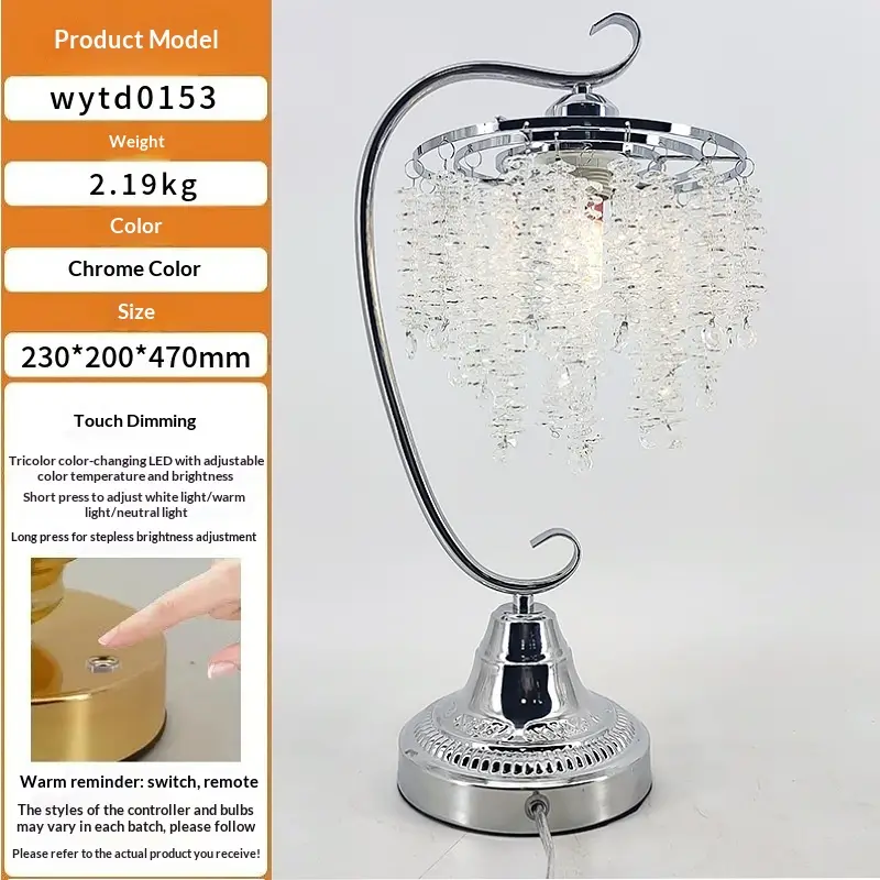 Creative Crystal Bedside High-grade Light Luxury Table Lamp Bedroom