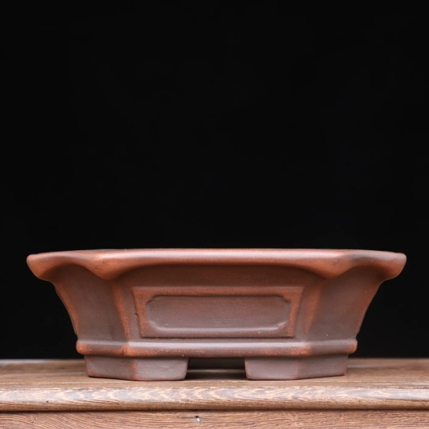 Rectangular Yixing Clay Flower Pot In Clear Mud Color