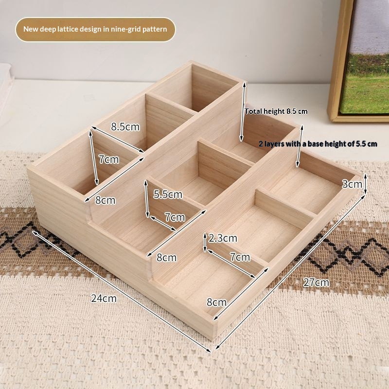 Solid Wood Multilayer Display Rack Step Style Dressing Table 3