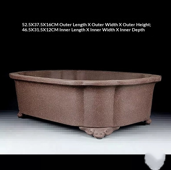 Purple Clay Flower Pot Rectangular With Cloud Design 4