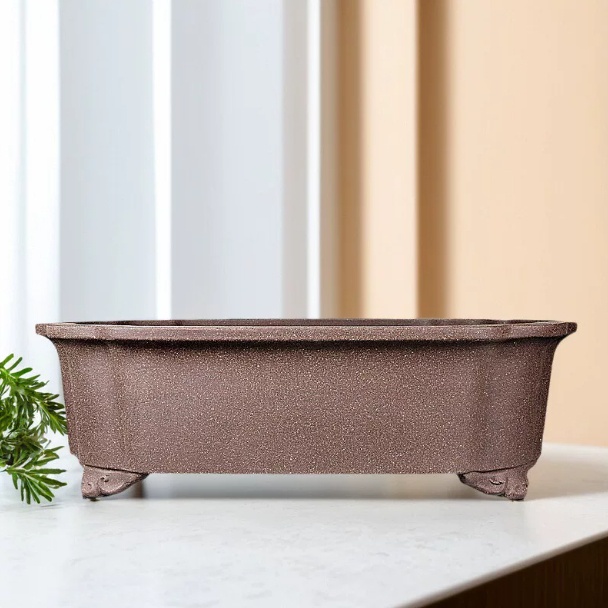 Purple Clay Flower Pot Rectangular With Cloud Design product image